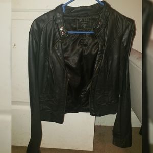 Black faux leather jacket
